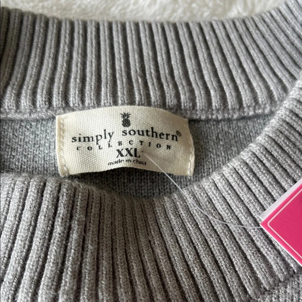 Simply Southern Gray Cropped Sweater - Picture 2 of 6